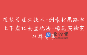 视频号连怼技术-测素材思路和上下虚化去重玩法-梅花实验室社群专享