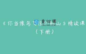 《你当像鸟飞往你的山》精读课（下册）