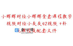 小辉辉财经小辉辉全套课程教学视频财经小灰灰42视频 +补充课程及配套文件