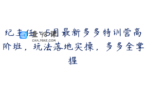 纪主任·5月最新多多特训营高阶班，玩法落地实操，多多全掌握