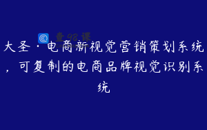 大圣·电商新视觉营销策划系统，可复制的电商品牌视觉识别系统