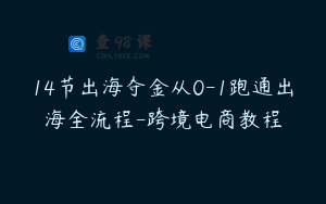 14节出海夺金从0-1跑通出海全流程-跨境电商教程