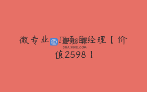 微专业 – IT项目经理【价值2598】