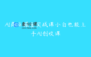 AI商业掘金实战课小白也能上手AI创收课
