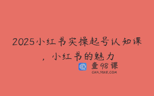 2025小红书实操起号认知课，小红书的魅力
