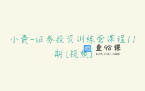 小费-证券投资训练营课程11期 [视频]