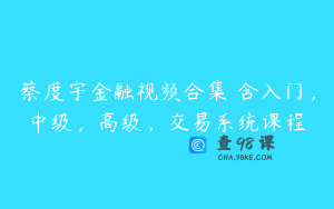 蔡度宇金融视频合集 含入门,中级,高级,交易系统课程