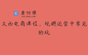 文西电商课程，规避运营中常见的坑