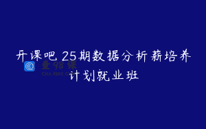 开课吧 25期数据分析薪培养计划就业班