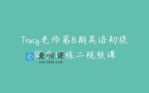 Tracy老师第8期英语初级同步训练二视频课