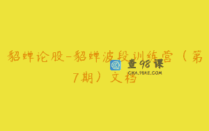 貂蝉论股-貂蝉波段训练营（第7期）文档