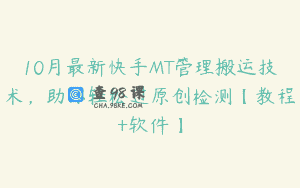10月最新快手MT管理搬运技术，助你轻松过原创检测【教程+软件】