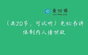 (共20节,可试听)老秘书讲体制内人情世故