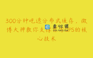 300分钟吃透分布式缓存，微博大神教你支撑百万QPS的核心技术