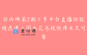 郭丙端第2期《多平台直播回放精选课》国画花鸟视频课永久可看