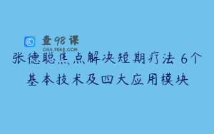 张德聪焦点解决短期疗法 6个基本技术及四大应用模块