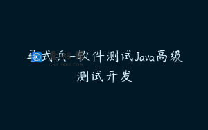 马式兵-软件测试Java高级测试开发
