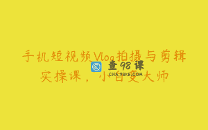 手机短视频Vlog拍摄与剪辑实操课，小白变大师