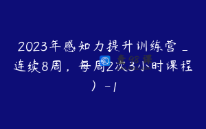 2023年感知力提升训练营_连续8周，每周2次3小时课程）-1