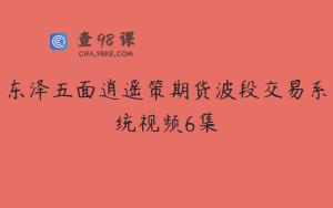 东泽五面逍遥策期货波段交易系统视频6集
