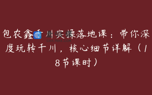 包农鑫千川实操落地课：带你深度玩转千川，核心细节详解（18节课时）