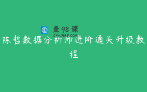 陈哲数据分析师进阶通关升级教程