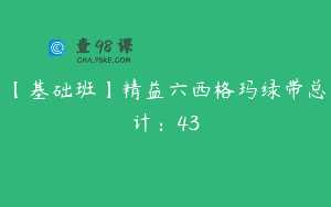 【基础班】精益六西格玛绿带总计：43