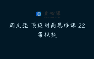 周文强 顶级财商思维课 22集视频