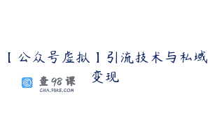 【公众号虚拟】引流技术与私域变现