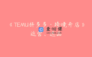 《TEMU拼多多·跨境开店》运营、选品