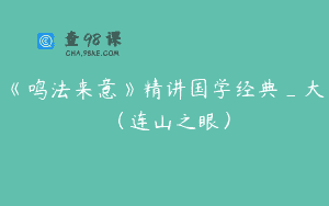 《鸣法来意》精讲国学经典_大炁（连山之眼）