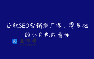 谷歌SEO营销推广课,零基础的小白也能看懂