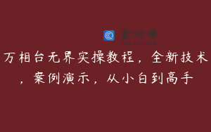万相台无界实操教程，全新技术，案例演示，从小白到高手