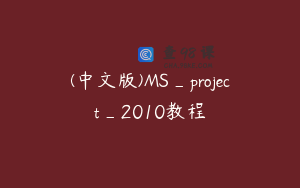 (中文版)MS_project_2010教程