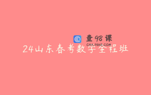 24山东春考数学全程班
