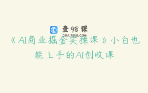 《AI商业掘金实操课》小白也能上手的AI创收课