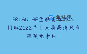 PR+AU+AE全能剪辑师入门班2022年【画质高清只有视频无素材】