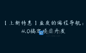 【上新特惠】鱼皮的编程导航：从0搞定项目开发