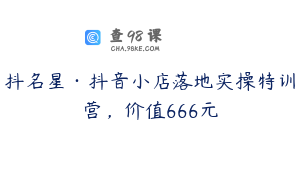 抖名星·抖音小店落地实操特训营，价值666元