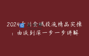 2024千川全域投流精品实操：由谈到深一步一步讲解