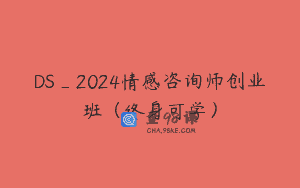 DS_2024情感咨询师创业班（终身可学）