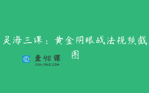 灵海三课：黄金阴眼战法视频截图