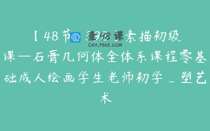 【48节-￥398】素描初级课—石膏几何体全体系课程零基础成人绘画学生老师初学_塑艺术