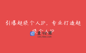 引爆超级个人IP，专业打造超级个人IP