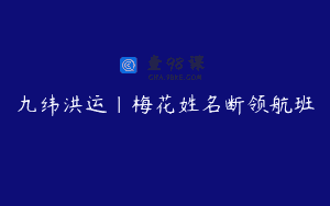 九纬洪运|梅花姓名断领航班