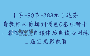 【学-90节-388元】达芬奇教程从剪辑到调色0基础新手:影视制作自媒体后期核心训练_虚空光影教育