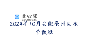 2024年10月安徽亳州临床带教班