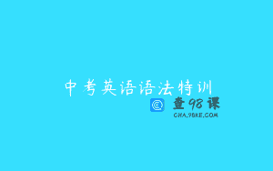 中考英语语法特训