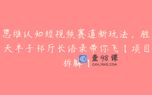 思维认知短视频赛道新玩法，胜天半子祁厅长语录带你飞【项目拆解】