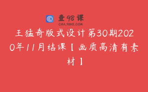 王猛奇版式设计第30期2020年11月结课【画质高清有素材】